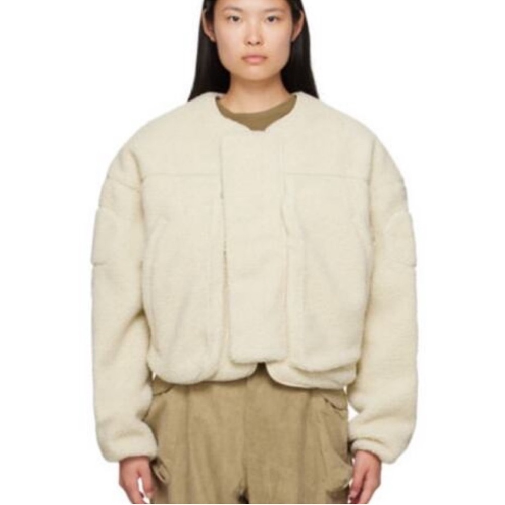 Entire Studios Cream Fleece Jacket Small
